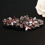 Retro Crystal Flower Spring Clip Hairpin Bow Hairpin