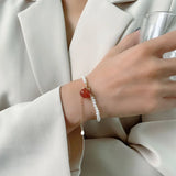 Southern Red Freshwater Pearl Peach Bracelet Women's Light Sense Bracelet