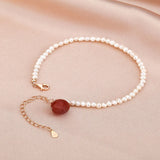 Southern Red Freshwater Pearl Peach Bracelet Women's Light Sense Bracelet