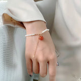 Southern Red Freshwater Pearl Peach Bracelet Women's Light Sense Bracelet
