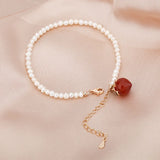 Southern Red Freshwater Pearl Peach Bracelet Women's Light Sense Bracelet