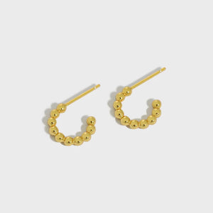 Minimalist Sterling Silver Beaded Earrings