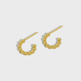 Minimalist Sterling Silver Beaded Earrings