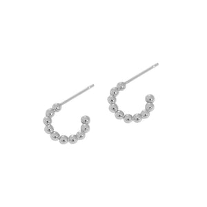 Minimalist Sterling Silver Beaded Earrings
