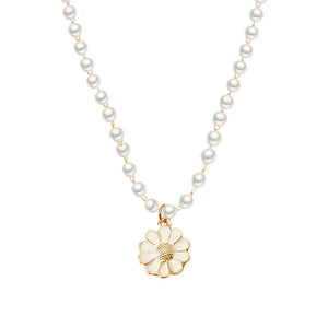 Floret Pearl Necklace Wind Flash Choker Jewelry