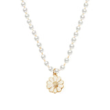 Floret Pearl Necklace Wind Flash Choker Jewelry