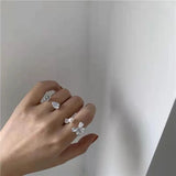 Zircon Asymmetric Opening Ring Set, Cold Wind Joint Ring