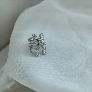 Zircon Asymmetric Opening Ring Set, Cold Wind Joint Ring