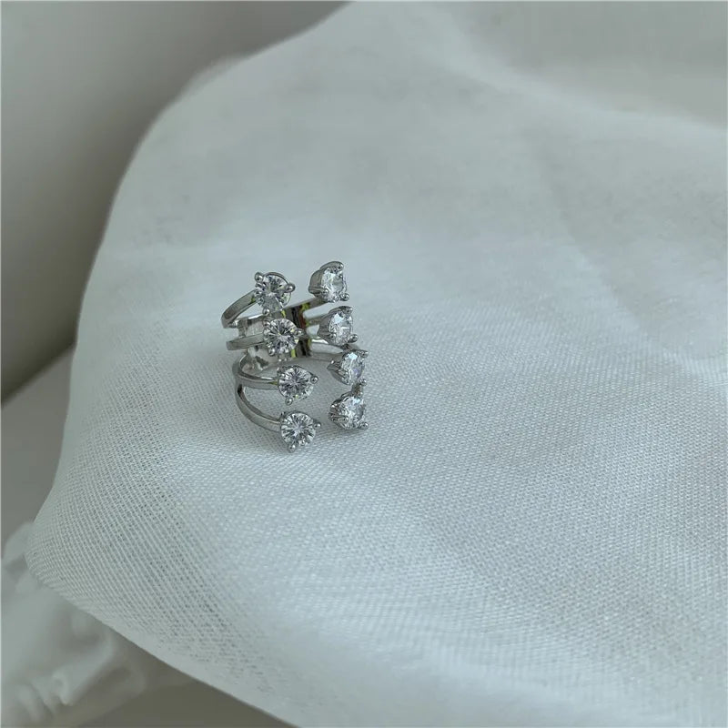 Zircon Asymmetric Opening Ring Set, Cold Wind Joint Ring