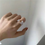 Zircon Asymmetric Opening Ring Set, Cold Wind Joint Ring