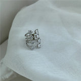 Zircon Asymmetric Opening Ring Set, Cold Wind Joint Ring