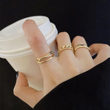 Women's 925 Sterling Silver Ins Three-Piece Open Ring Set