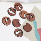 Wooden Cat Love Elf Pattern Pendant DIY Earring Accessory Material