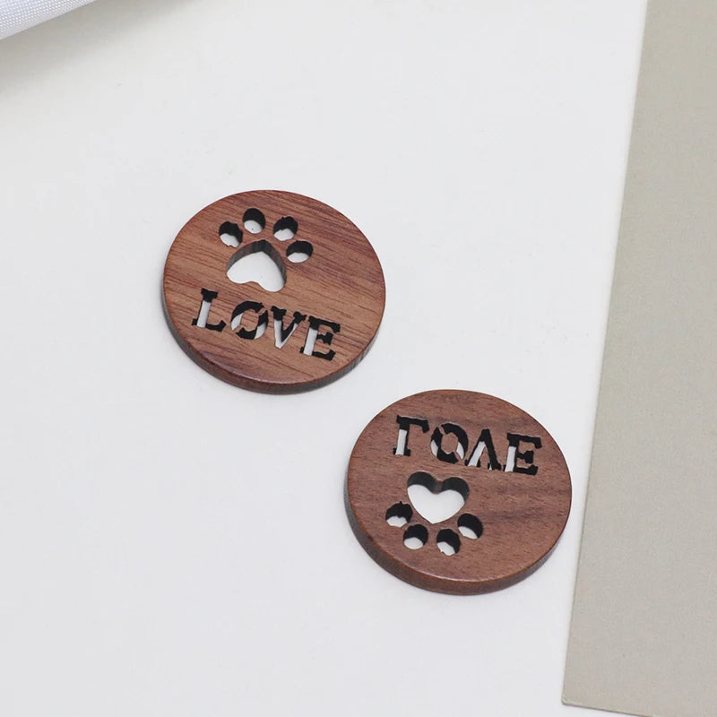 Wooden Cat Love Elf Pattern Pendant DIY Earring Accessory Material
