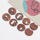 Wooden Cat Love Elf Pattern Pendant DIY Earring Accessory Material