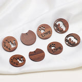 Wooden Cat Love Elf Pattern Pendant DIY Earring Accessory Material