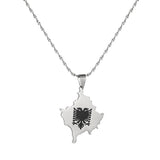 Kosovo Map Albania Eagle Pendant Necklaces For Men Women
