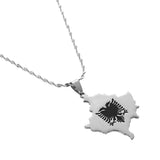 Kosovo Map Albania Eagle Pendant Necklaces For Men Women
