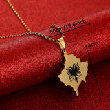 Kosovo Map Albania Eagle Pendant Necklaces Men Women Jewelry