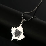 Kosovo Map Albania Eagle Pendant Necklaces Men Women Jewelry