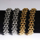 Thick Cuban Chains Bracelets Wholesale 18K Plated Stainless Steel