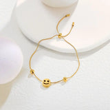KouCh Lucky Face Chain Bracelet with Bead Chains