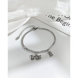 KouCh Woman Mix Chain Bracelets Stainless Steel Punk Link Chains Kpop