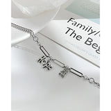 KouCh Woman Mix Chain Bracelets Stainless Steel Punk Link Chains Kpop