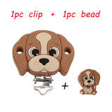 Cartoon Animals Baby Silicone Bead Clips Dummy Holder Food DIY Pacifier Chain