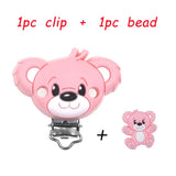Cartoon Animals Baby Silicone Bead Clips Dummy Holder Food DIY Pacifier Chain