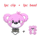Animals Cartoon Baby Silicone Bead Clips DIY Pacifier Chain Dummy Holder