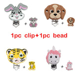 Animals Cartoon Baby Silicone Bead Clips DIY Pacifier Chain Dummy Holder