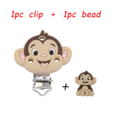 Animals Cartoon Baby Silicone Bead Clips DIY Pacifier Chain Dummy Holder