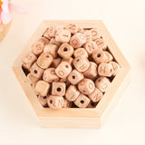 Kovict 10/12MM Beech Wooden Letter Bead Spacer DIY Necklace Bracelet
