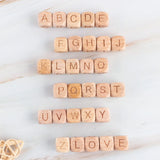 Kovict 10/12MM Beech Wooden Letter Bead Spacer DIY Necklace Bracelet