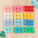 Kovict 100pcs Silicone Beads, Lentil 12mm DIY Necklace Jewelry, Bracelet Charms