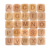 10MM Beech Wooden Alphabet Beads Square English Letter for DIY
