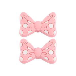 10Pcs Bowknot Silicone Beads Bow Tie Teether Clip Baby Accessories