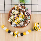 10Pcs Cartoon Bee Silicone Beads Teether Chewable DIY Pacifier