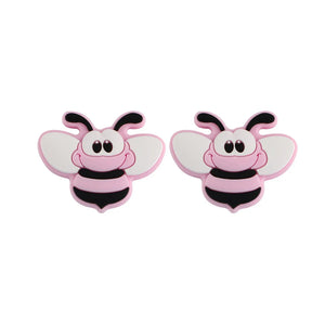 10Pcs Cartoon Bee Silicone Beads Teether Chewable DIY Pacifier