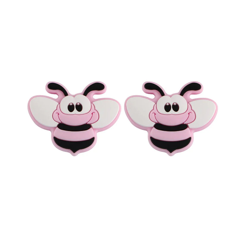 10Pcs Cartoon Bee Silicone Beads Teether Chewable DIY Pacifier