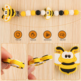 10Pcs Cartoon Bee Silicone Beads Teether Chewable DIY Pacifier