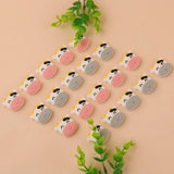 Kovict 10Pcs Cows Silicone Beads Baby Teether DIY Jewelry Accessories