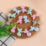 Kovict 10Pcs Dinosaur Silicone Beads Baby Teether DIY Jewelry Accessories