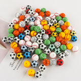 10Pcs/Lot 15mm Sports Shape Silicone Beads DIY Jewelry Accessories
