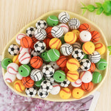 10Pcs/Lot 15mm Sports Shape Silicone Beads DIY Jewelry Accessories