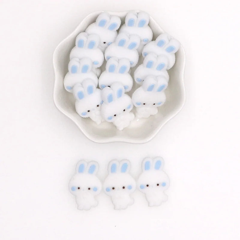 Kovict 10Pcs Mini Rabbit Silicone Beads Baby Teether Toys