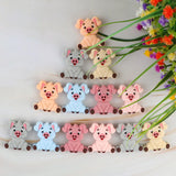 Kovict 10Pcs Piglet Silicone Animal Beads Teeth Chew Beads DIY Toys