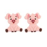 Kovict 10Pcs Piglet Silicone Animal Beads Teeth Chew Beads DIY Toys