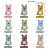 Kovict 10Pcs Animal Rabbit Silicone Beads Teething Baby Toy